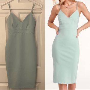 Don't Tell 'Em Light Blue Bodycon Midi Dress Lulus